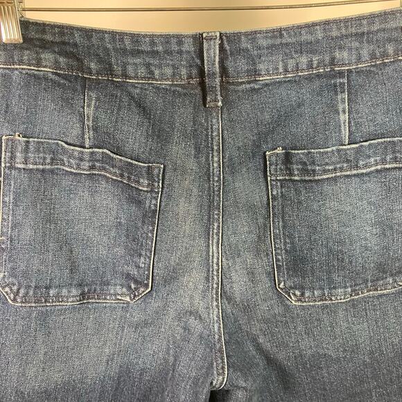 Old Navy Extra High-Rise Wide Leg Jeans‎ 18P Blue Denim Front Patch Pockets New - Picture 4 of 16